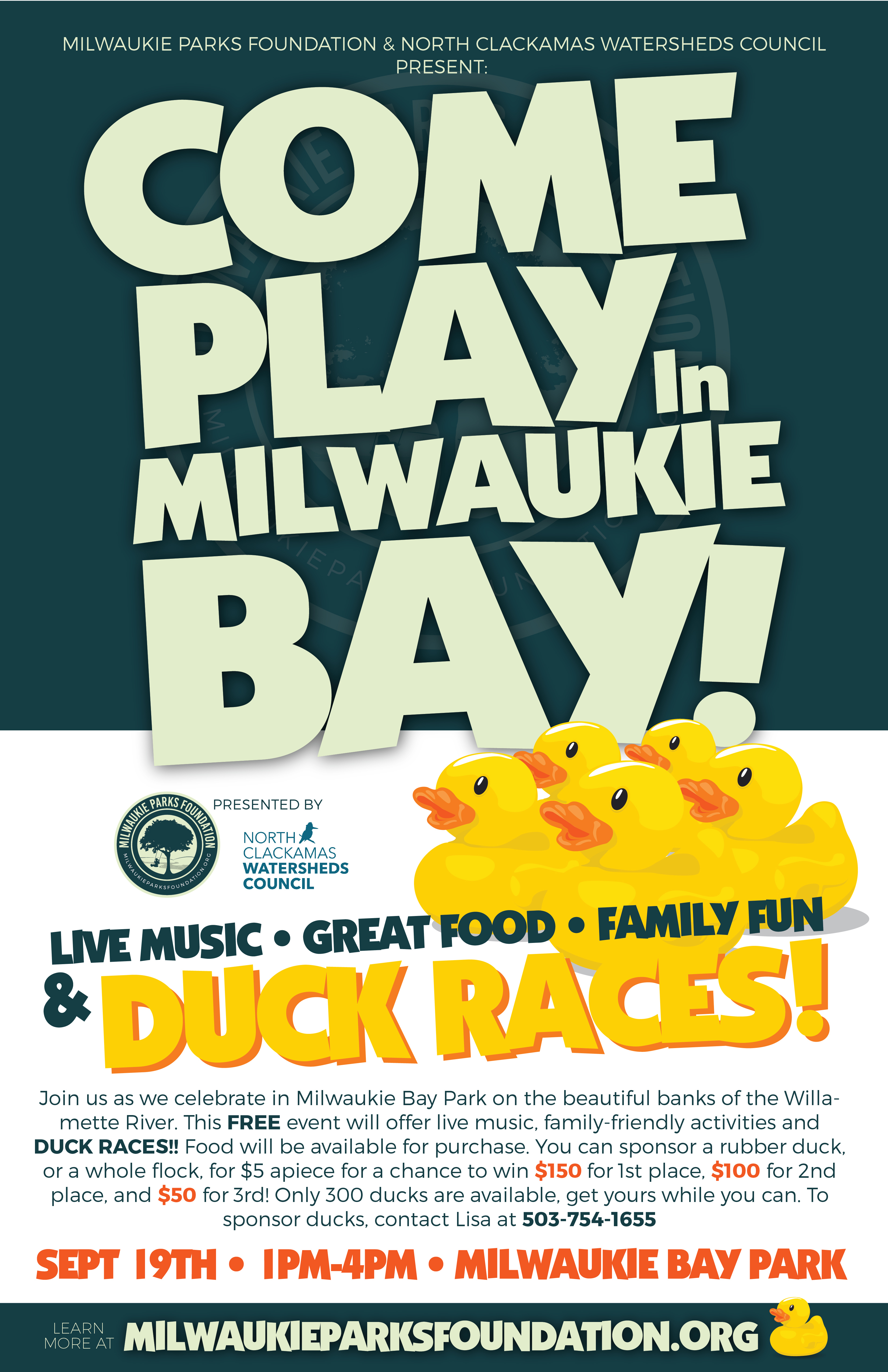 Come Play in Milwaukie Bay event flier