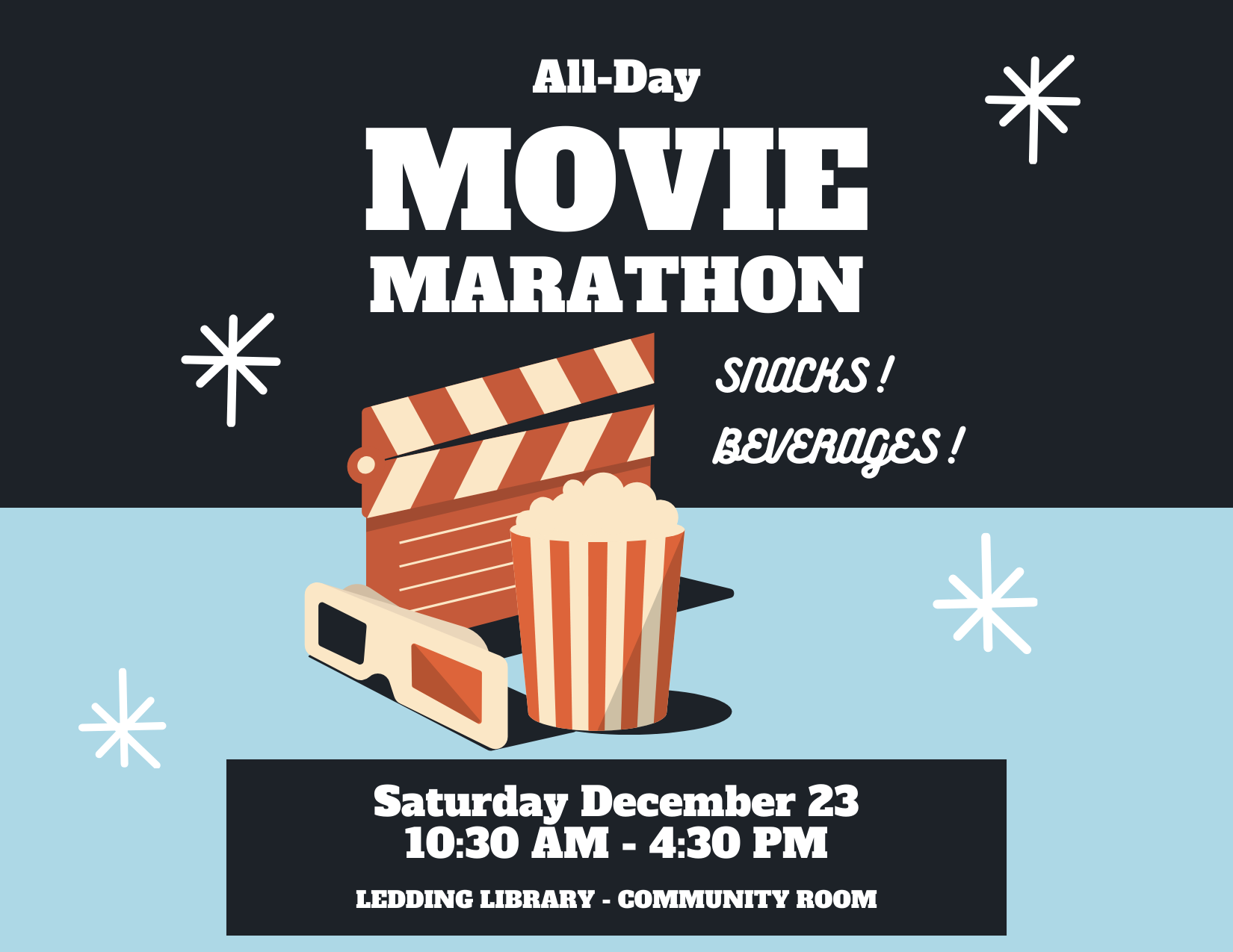 movie marathon graphic with popcorn