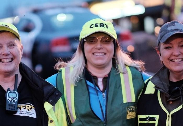 CERT members helping at a city event