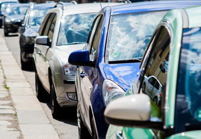 parked cars on street