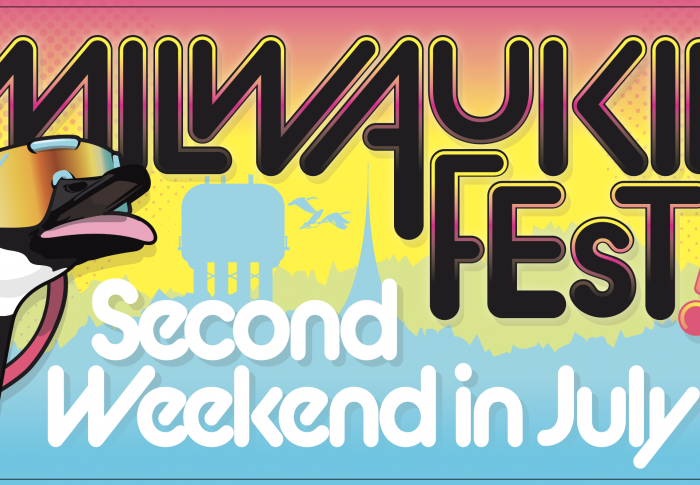 Milwaukie Fest Banner featuring a goose in sunglasses 