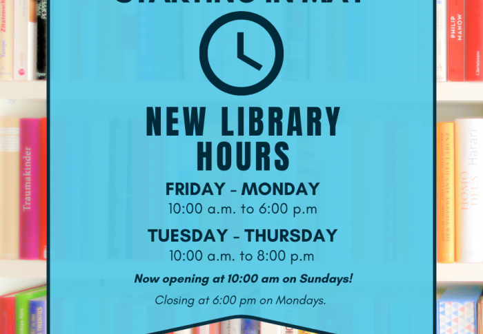 Graphic with new hours listed
