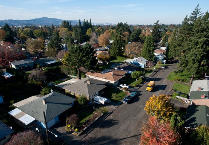 aerial view of neighborhood