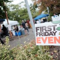 First Friday yard sign