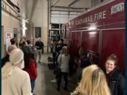 Leadership Academy students in a fire station