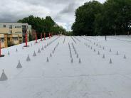 July 3, 2019 - Roof stanchions to support the solar array racks by Tyler Nishitani