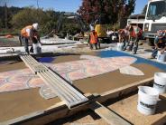 Plaza Fish Mosaic Installation