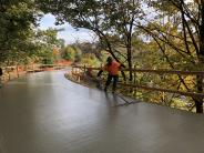 Raised path concrete pour