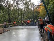 Raised path concrete pour