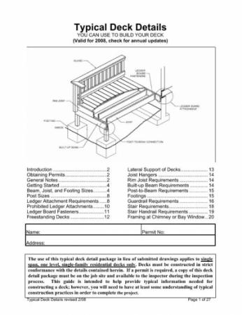 Typical Deck Details Handout