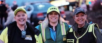 CERT members helping at a city event