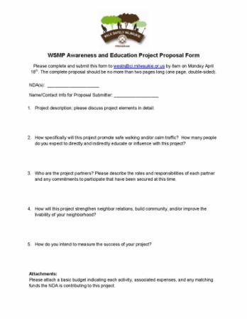 Walk Safely Proposal Form