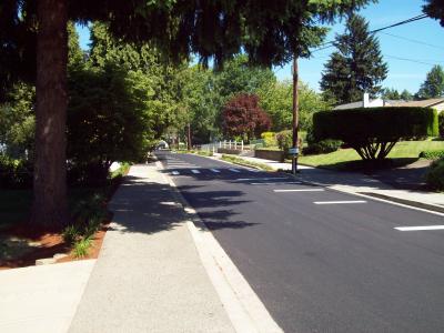 Logus road with sidewalks