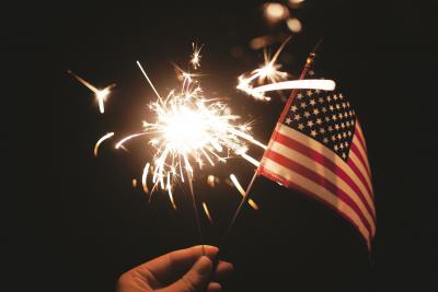 American Flag & Sparklers