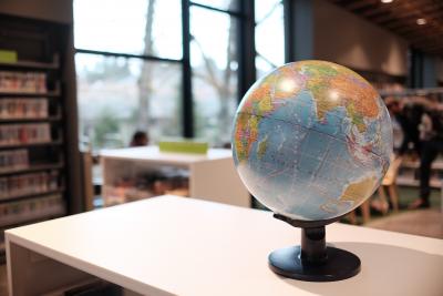 globe in library