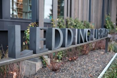 Ledding Library sign