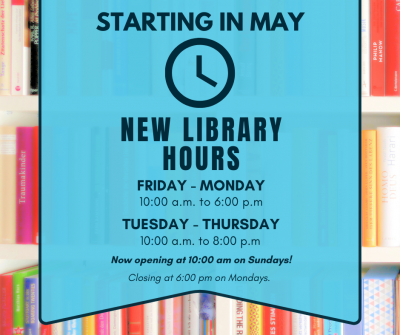 Graphic with new hours listed