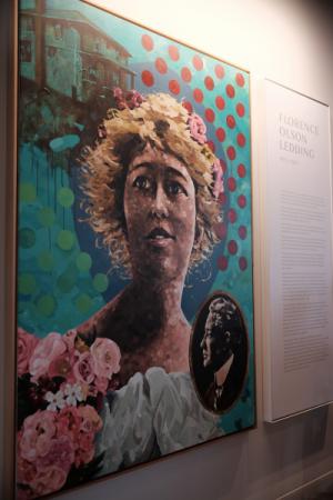 Portrait of Florence Ledding in library lobby