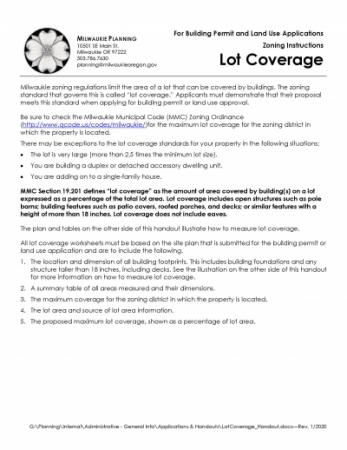 Lot Coverage Standards