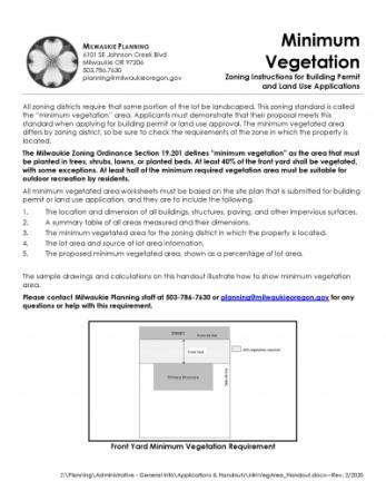 Minimum Vegetation Standards Handout