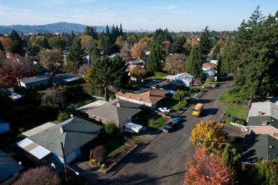 aerial view of neighborhood