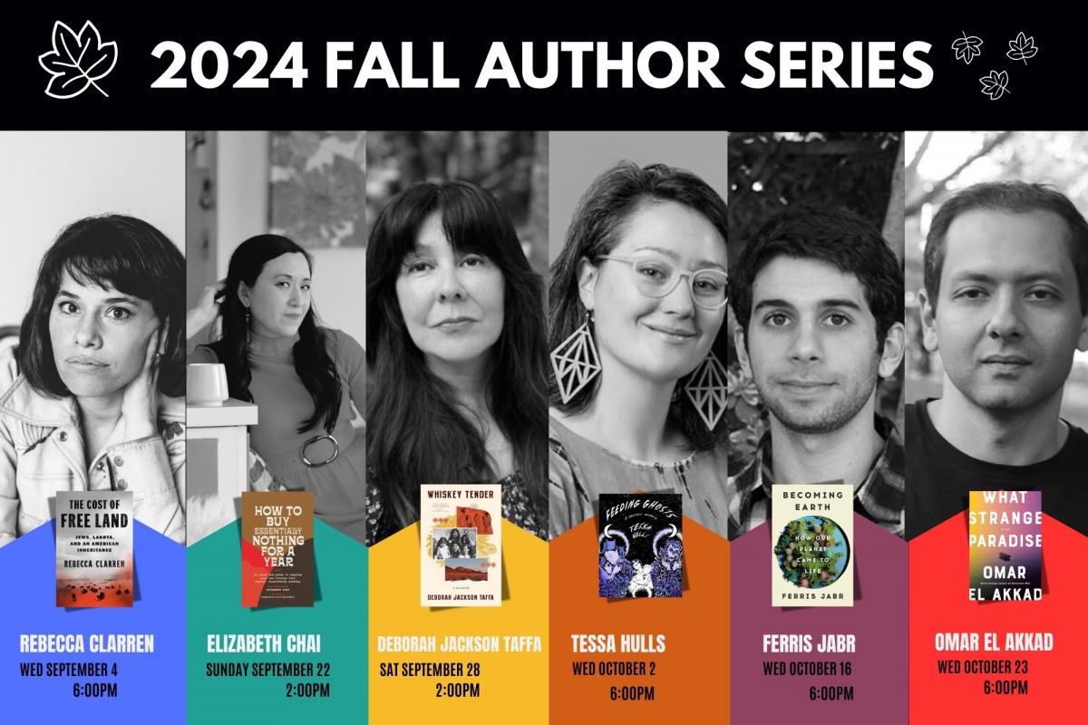 image of six author's faces and six book covers