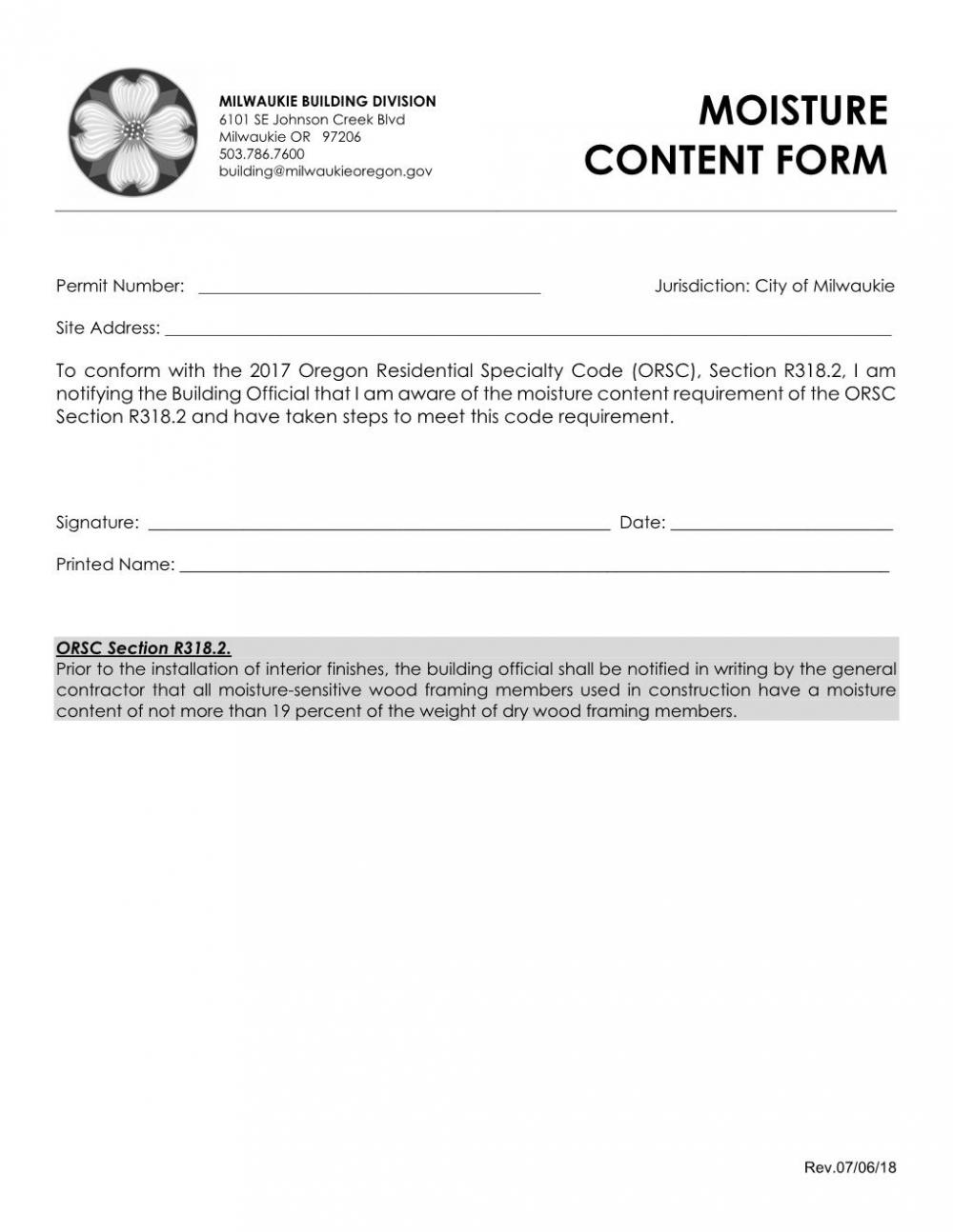moisture content certificate validity