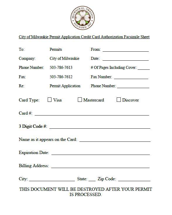 word debit order form Oregon Credit Form of Authorization Card Milwaukie City word debit order form Oregon Credit Form of Authorization Card Milwaukie City