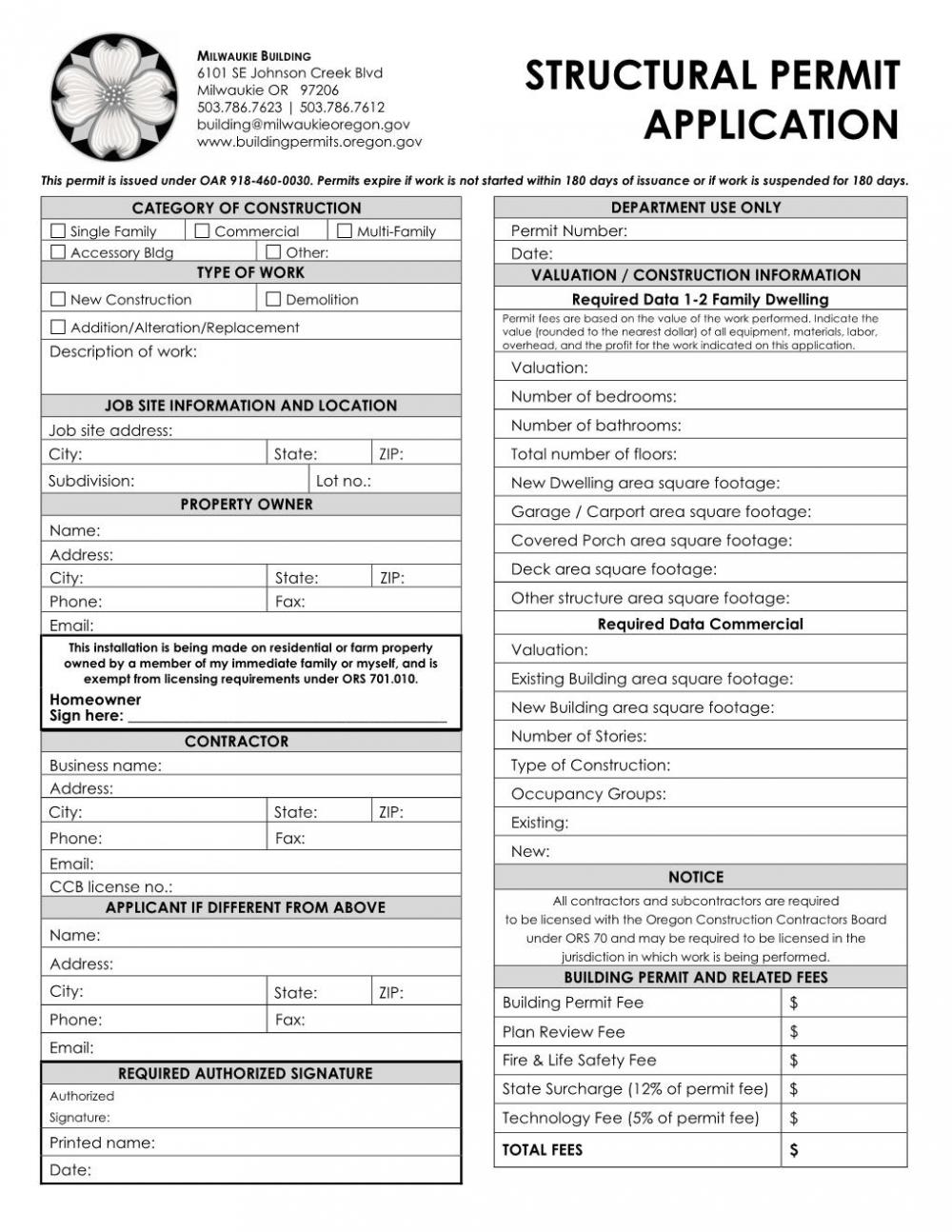 Building Permit City Of Milwaukie Oregon Official Website