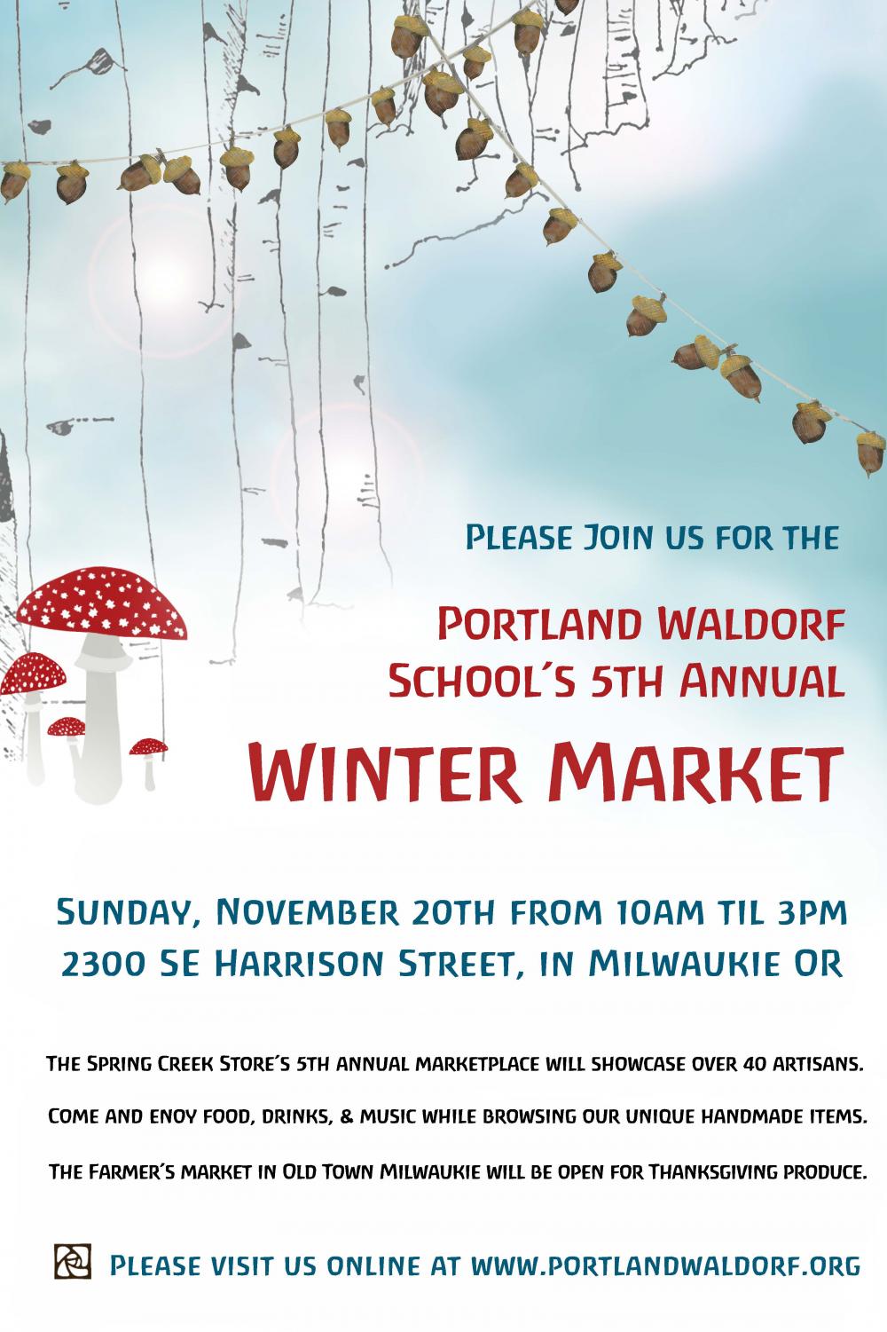 Portland Waldorf School S 5th Annual Winter Market City Of